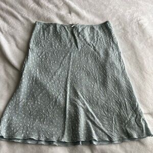 Brandy Melville Frilly Blue With White Flowers Mini Skirt